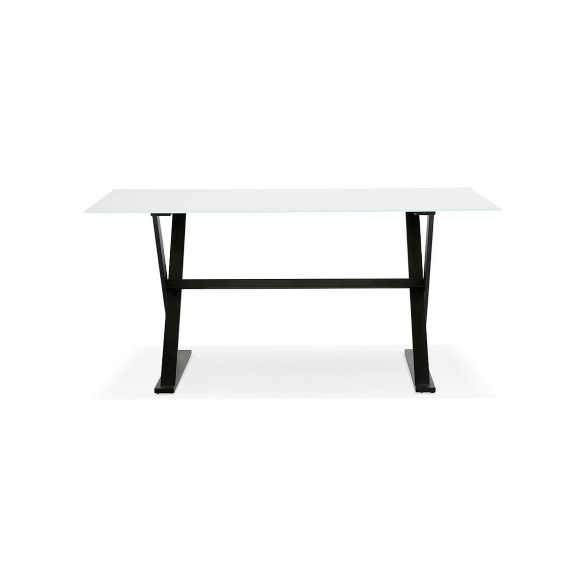 Paris Prix Table Design en Verre  Trinidad  160cm Blanc