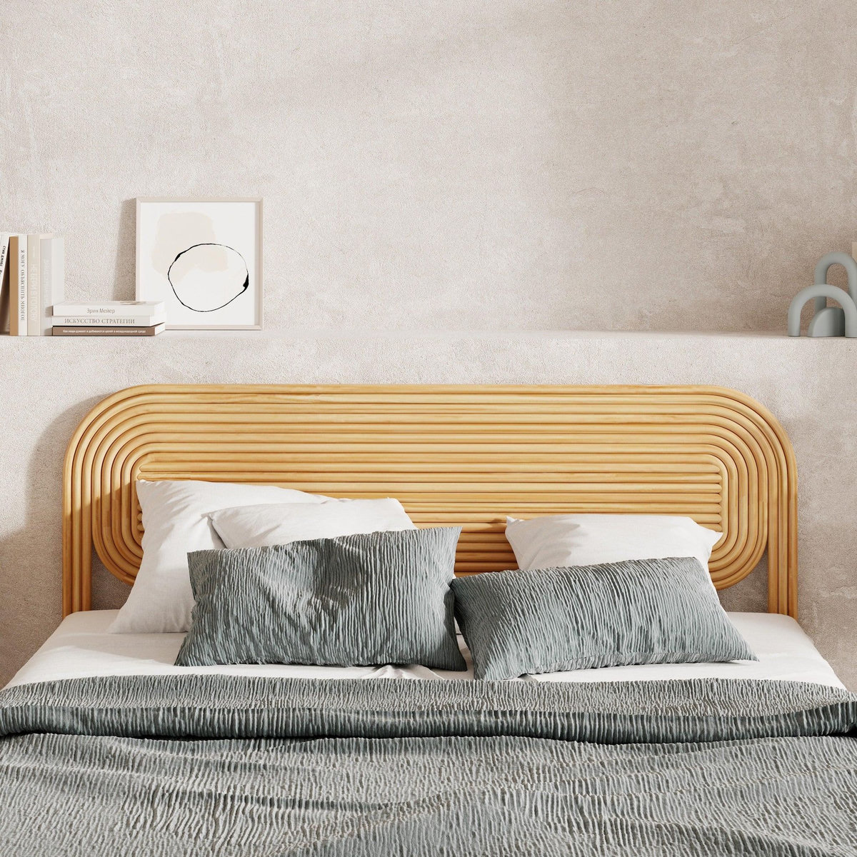 Rendez vous déco Tête de lit en rotin naturel 160 cm-Paloma
