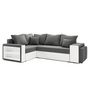 Voir la diapositive 3 : Canapé d'angle convertible réversible 5 places avec étagères et poufs intégrés AUSTIN XL