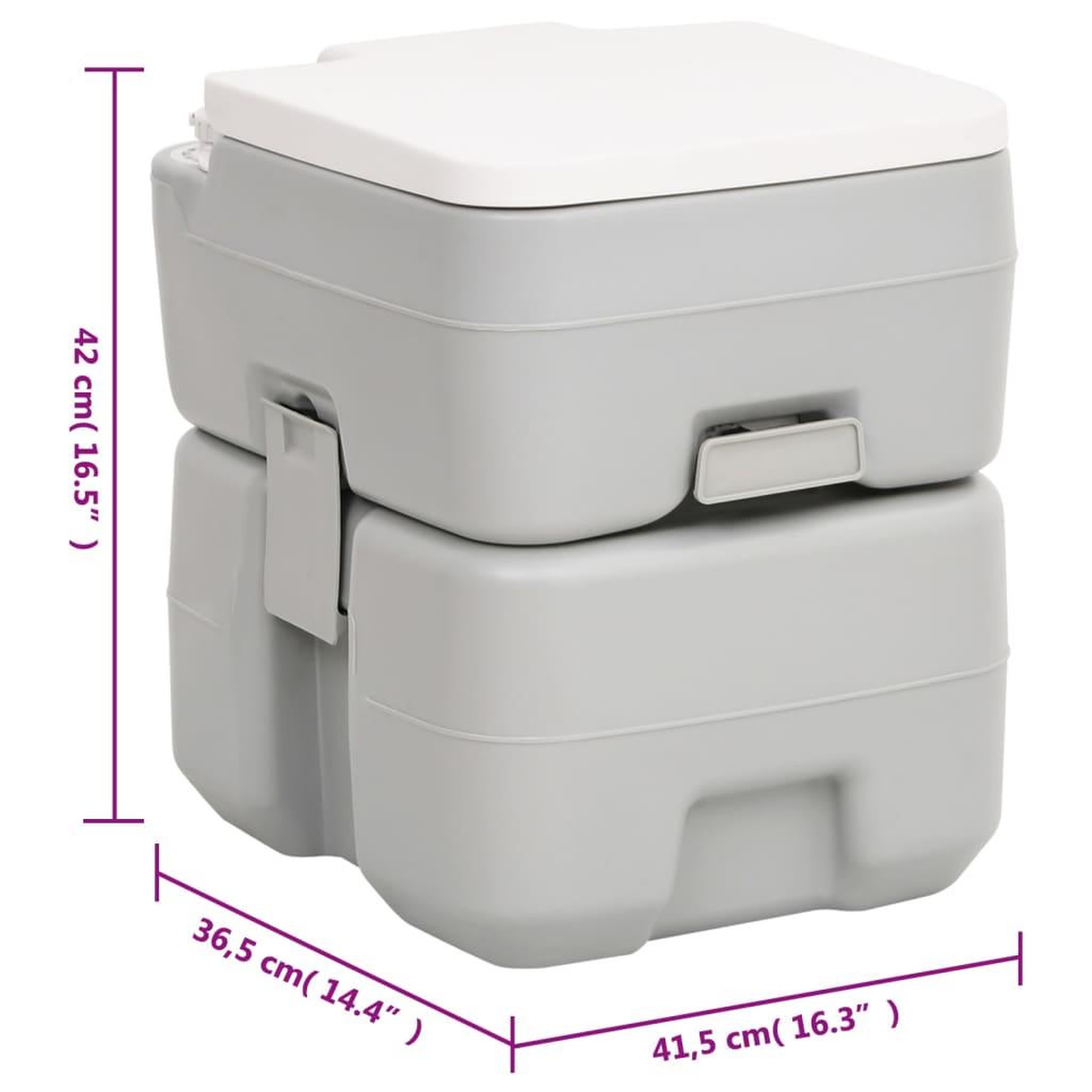 Voir la diapositive 6 : VIDAXL Toilette de camping portable gris et blanc 20+10 L PEHD
