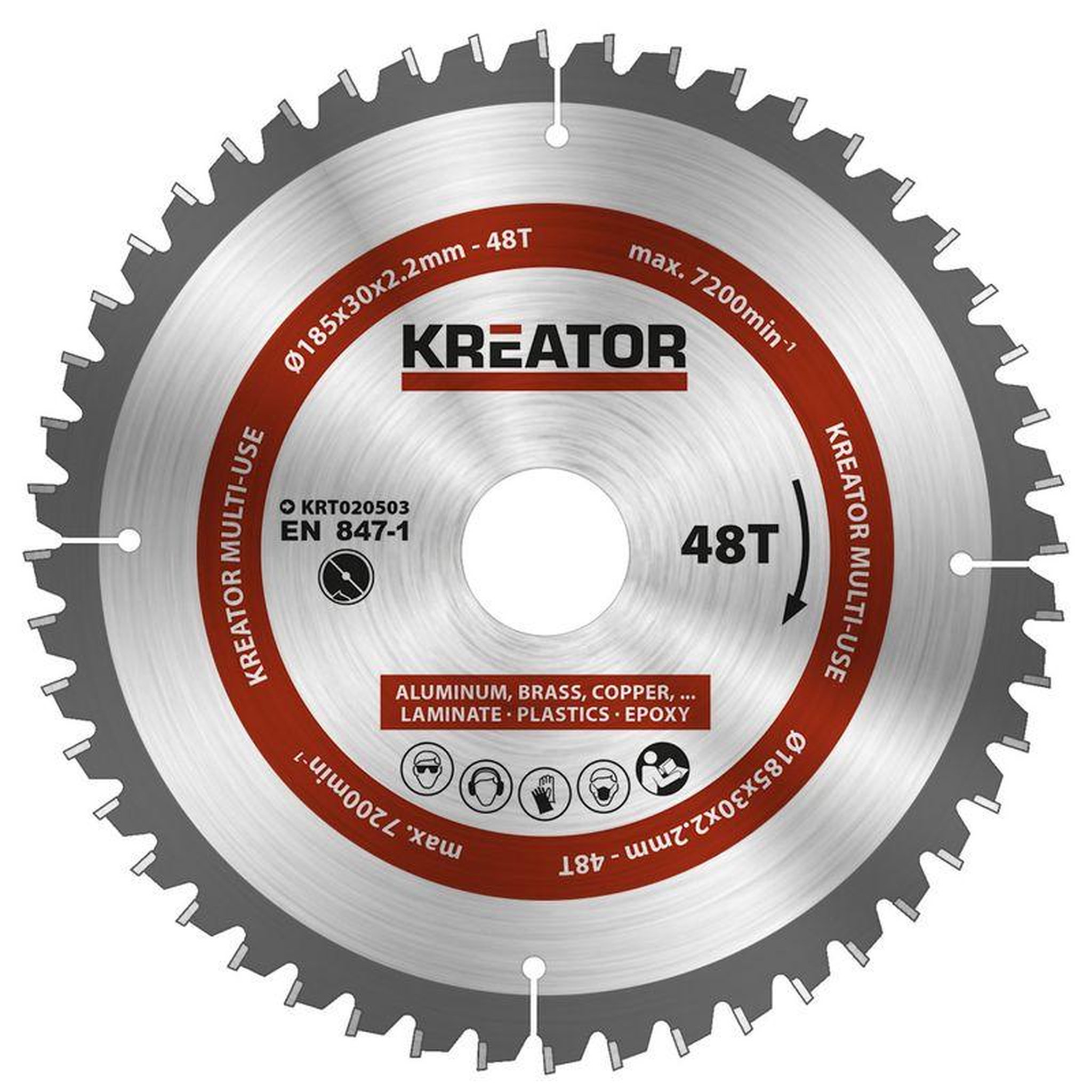 KREATOR 1 lame de scie circulaire 185 mm 2,2 mm 48 dents - alésage 30 mm