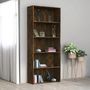 Voir la diapositive 1 : VIDAXL Bibliotheque 5 niveaux Chene fume 80x30x189cm Bois d'ingenierie