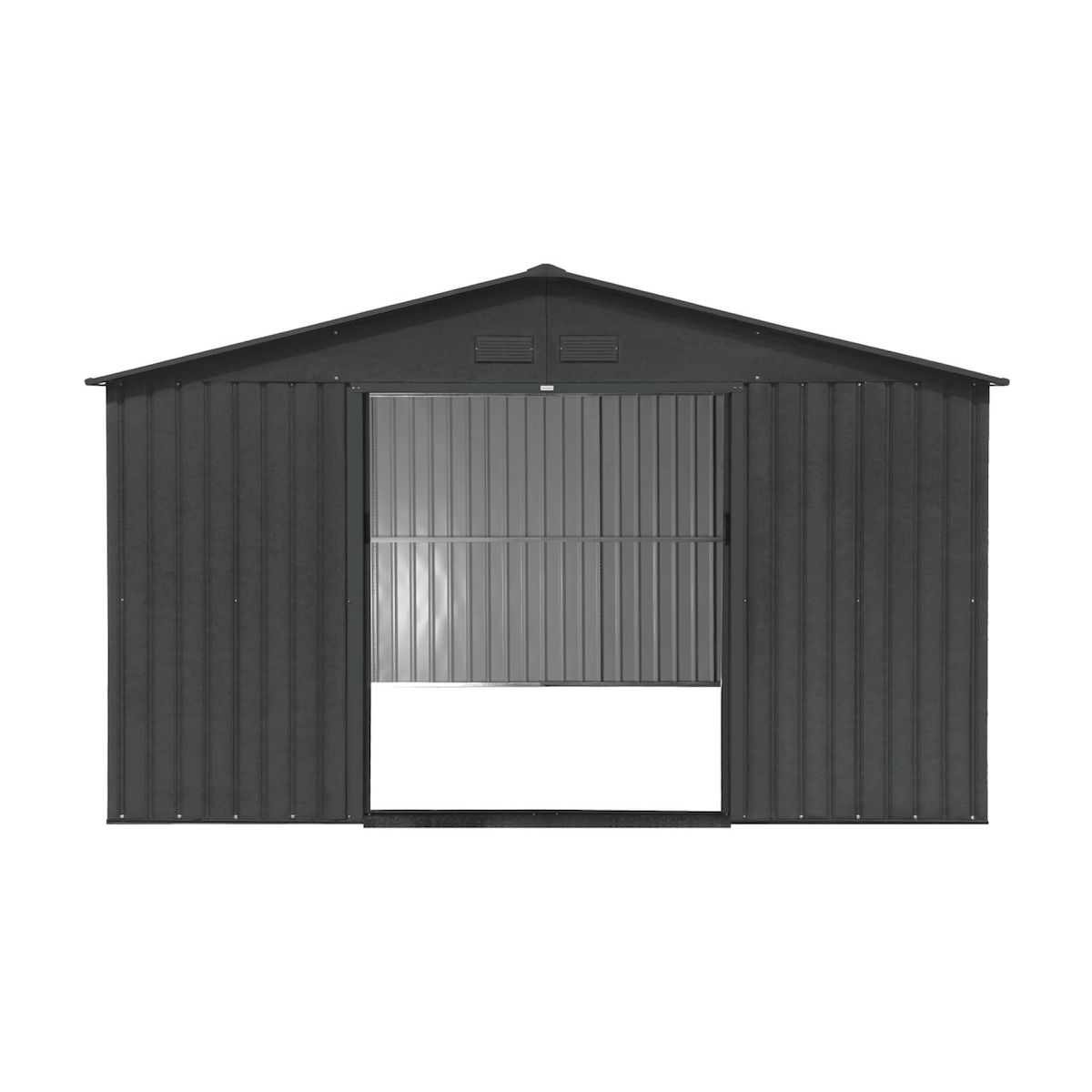 SWEEEK Abri de jardin en métal - Slack - 12.99 m² anthracite - Deux portes coulissantes. kit de fixation sol inclus. L 341 x 386 x 211cm