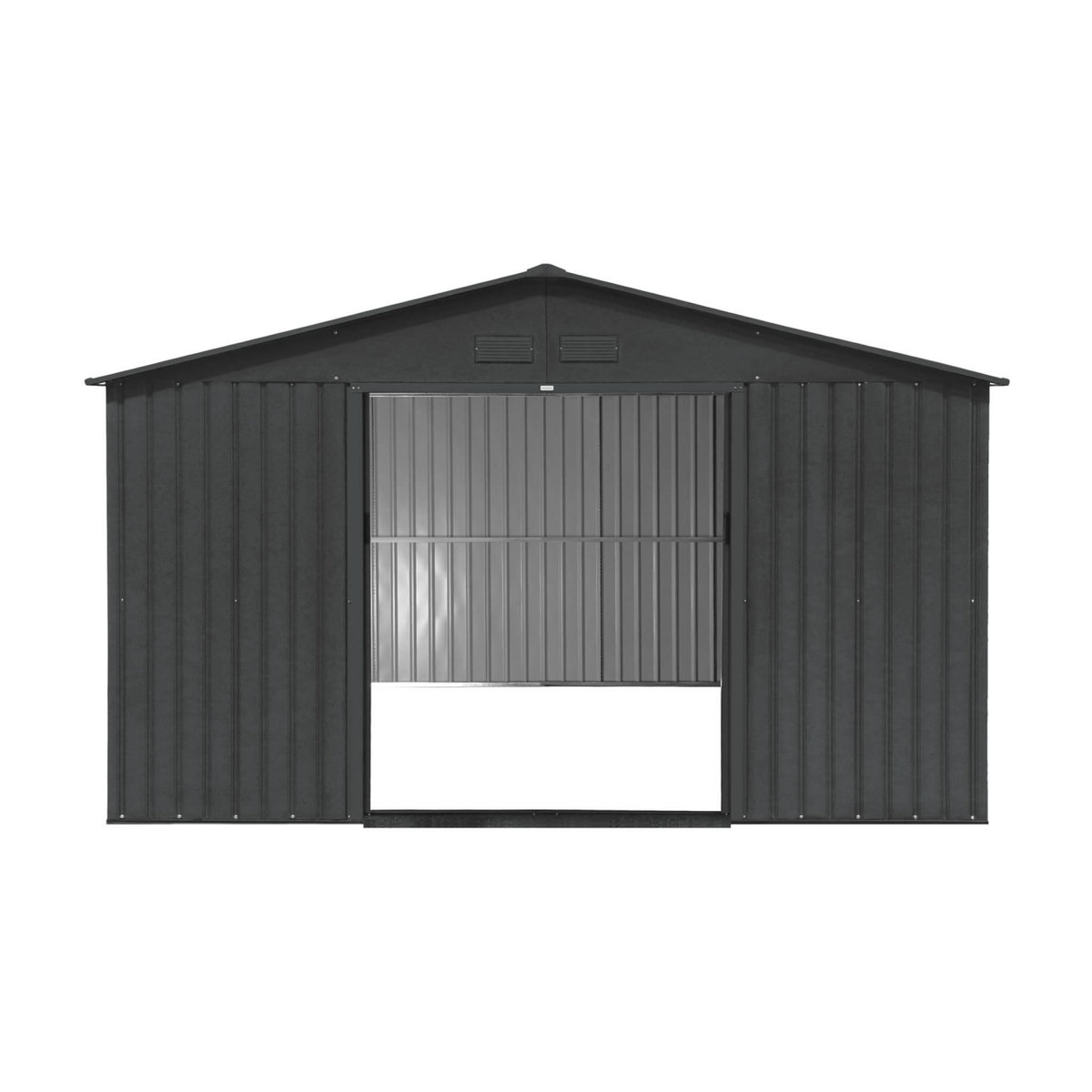 SWEEEK Abri de jardin en métal - Slack - 12.99 m² anthracite - Deux portes coulissantes. kit de fixation sol inclus. L 341 x 386 x 211cm