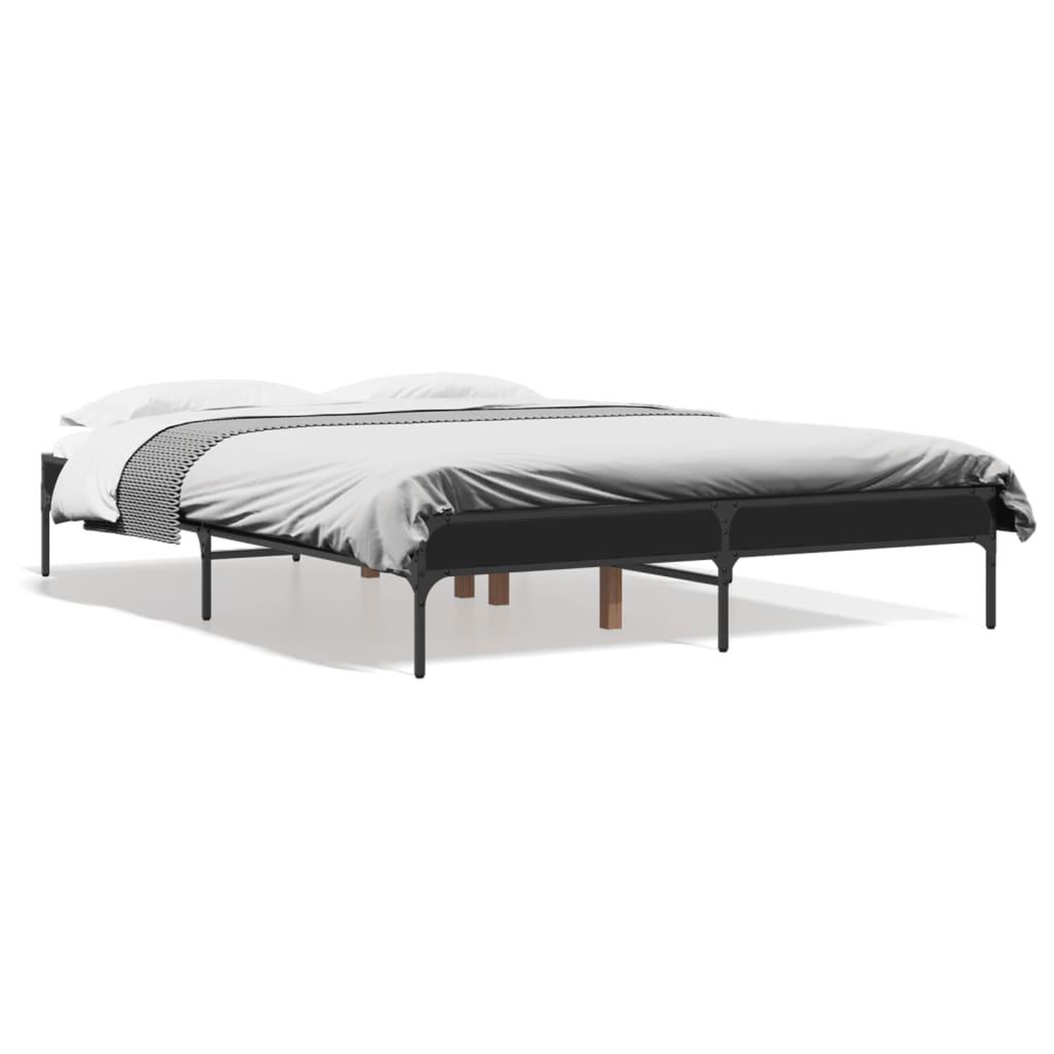 Voir la diapositive 2 : VIDAXL Cadre de lit sans matelas noir 135x190 cm