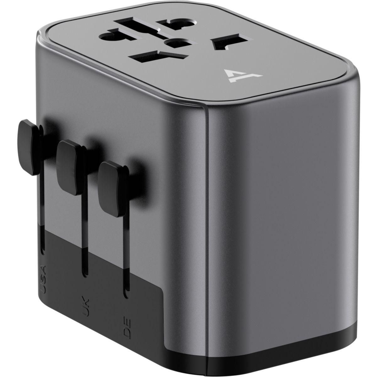 ADEQWAT Adaptateur de voyage Universel EU UK US AUS ASIA 30W