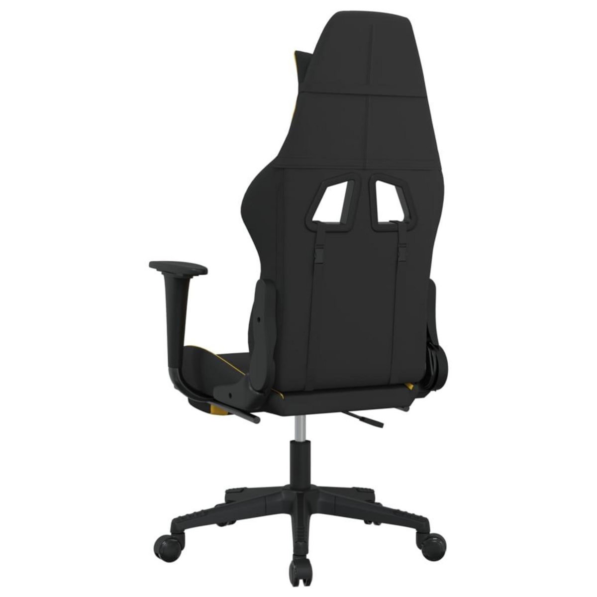 VIDAXL Chaise de jeu avec repose-pied Noir et jaune Tissu