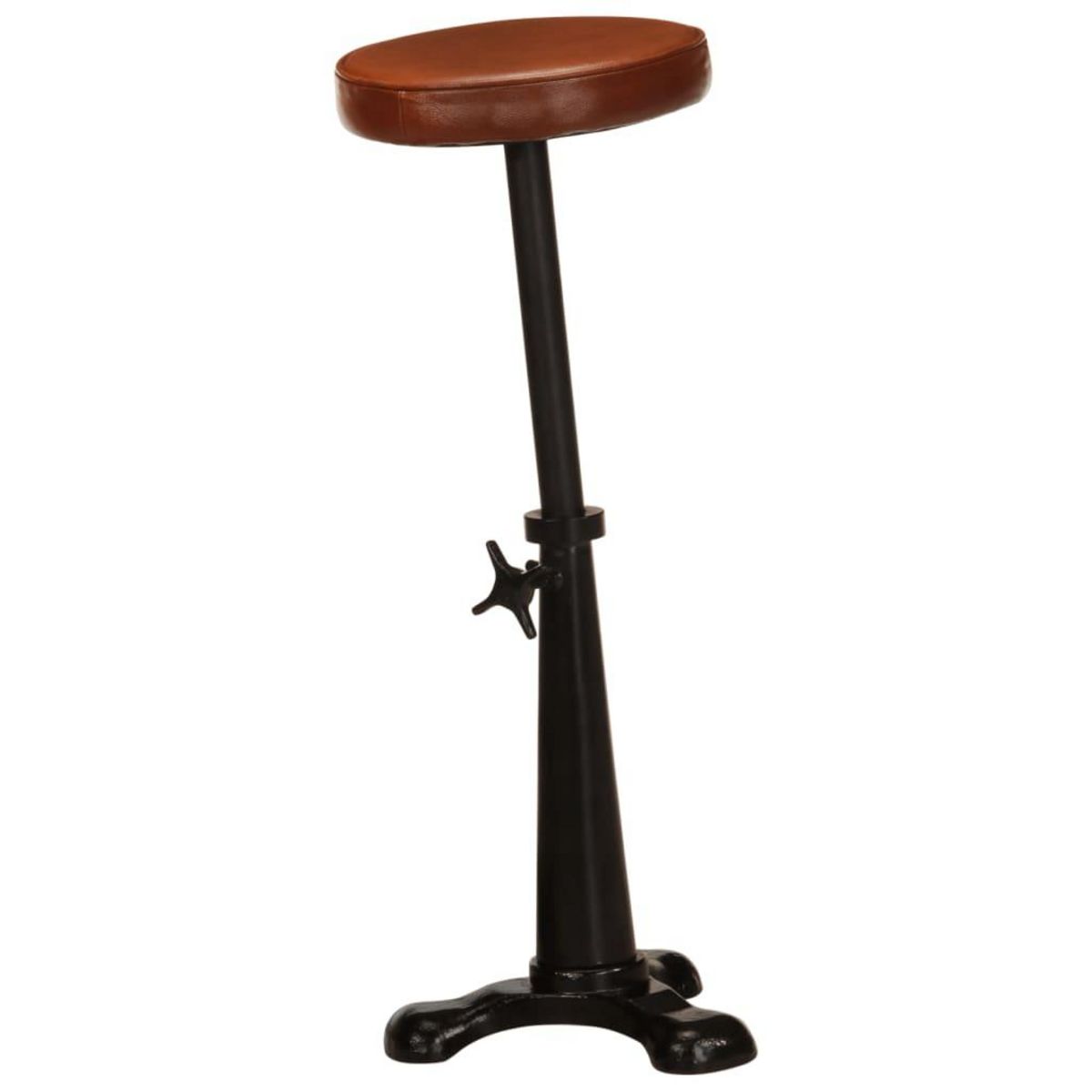 VIDAXL Tabourets de bar lot de 2 marron cuir veritable et fonte
