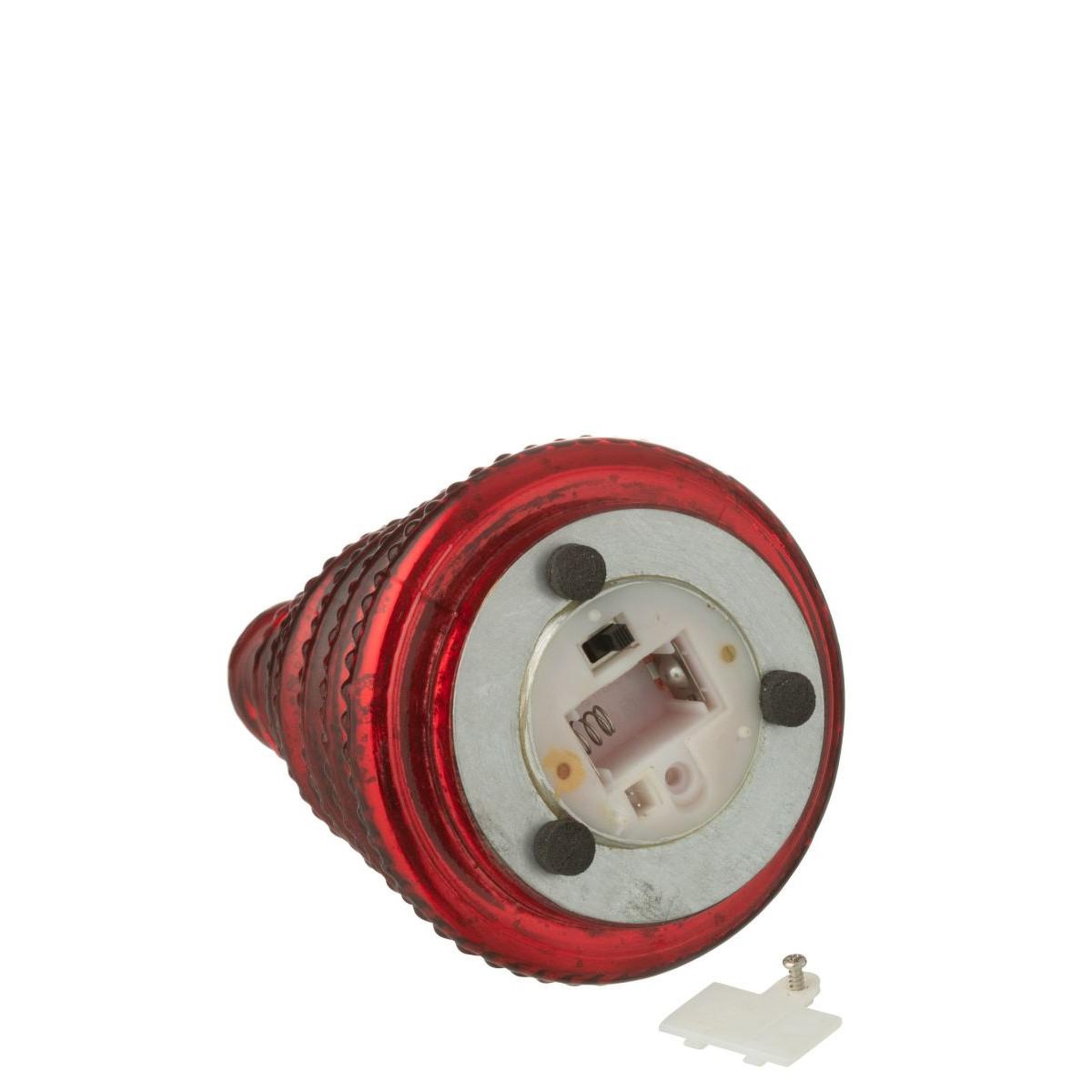 Voir la diapositive 3 : J-LINE Lot de 3 arbres de noël à led  côtelé  31cm rouge