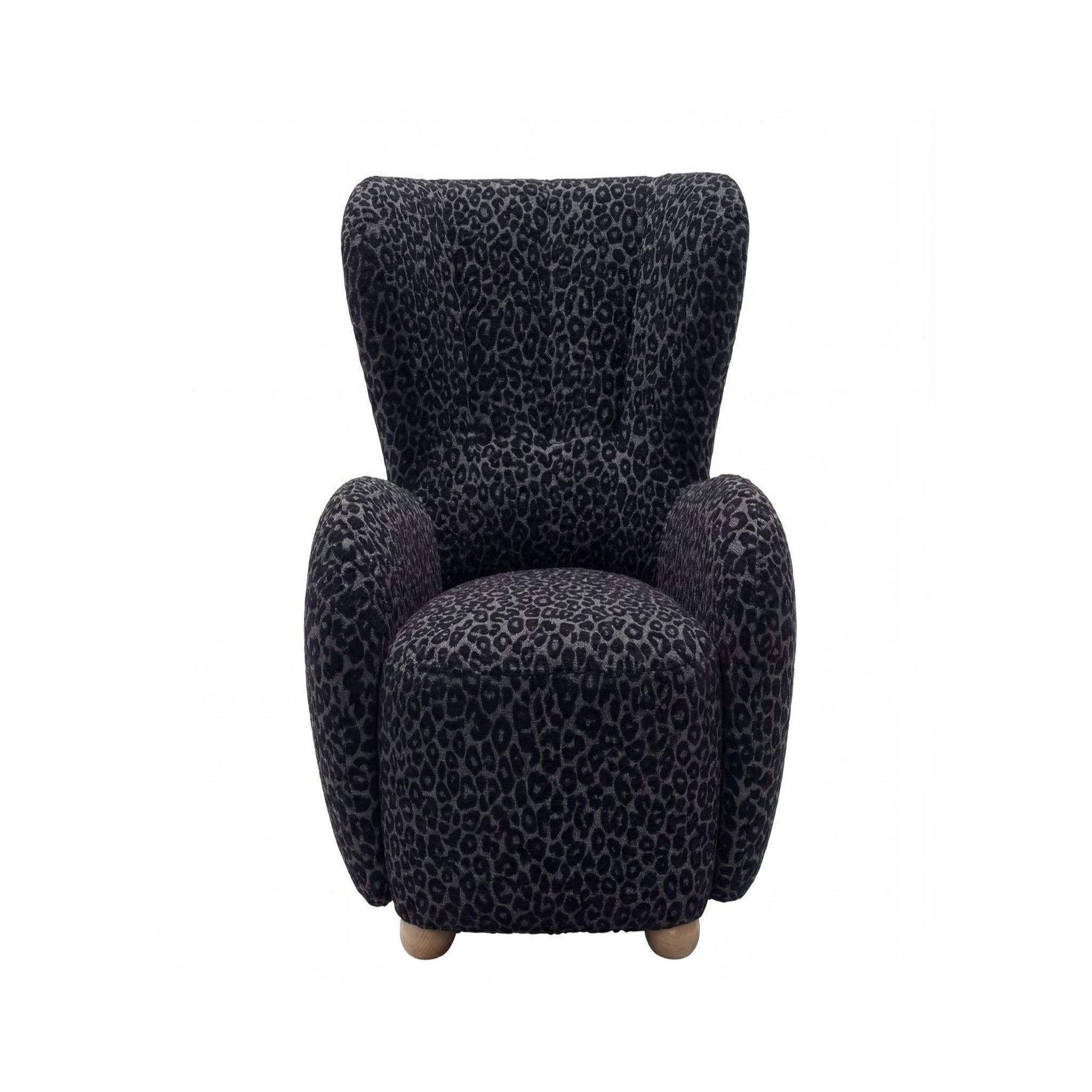 CASANOVA PARIS Lili - fauteuil tissu imprimé animalier. Coloris disponibles : Marron, Beige, Noir, Blanc, Orange