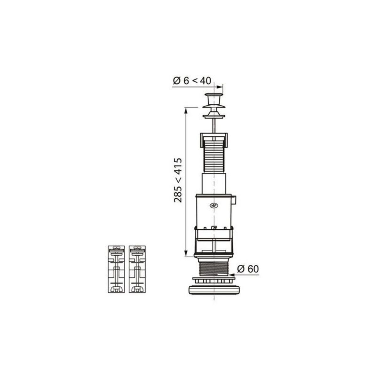 Wirquin MECANISME CHASSE EAU WC SIMPLE A TIRET WIRQUIN - 10724084