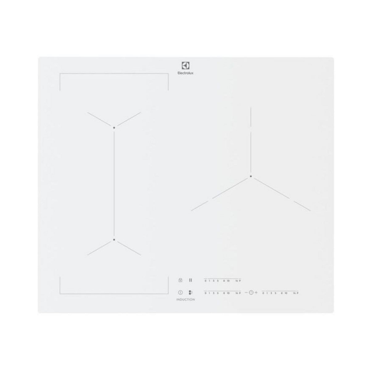 ELECTROLUX Table de cuisson à induction 59cm 3 feux 7350w blanc - eiv63342cw