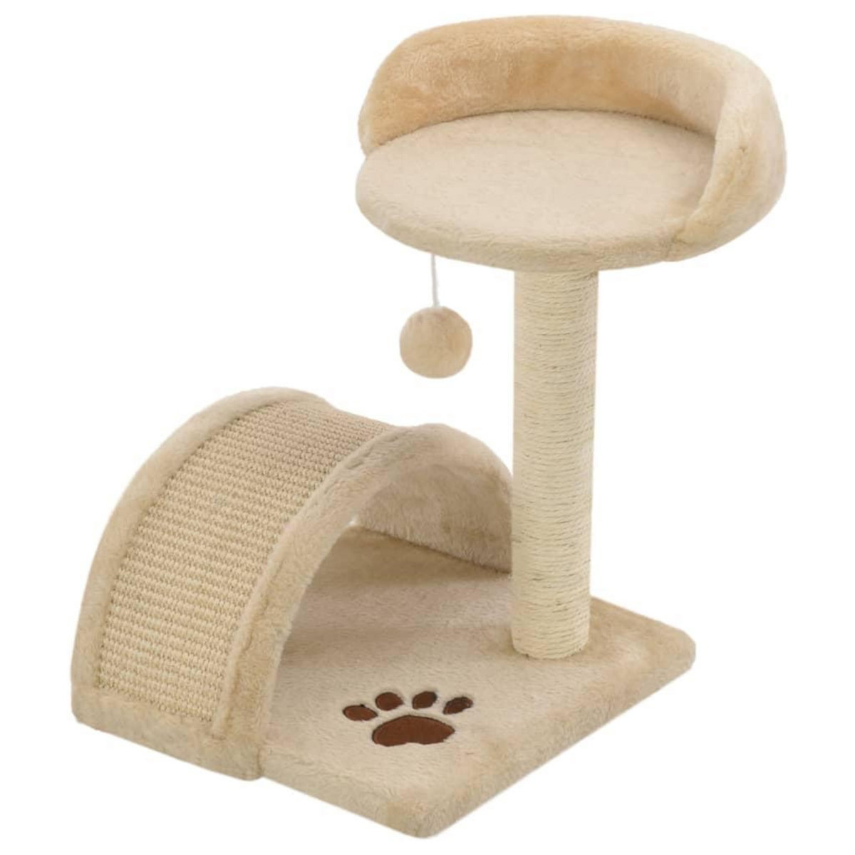 VIDAXL Arbre a chat avec griffoir en sisal 40 cm Beige et Marron