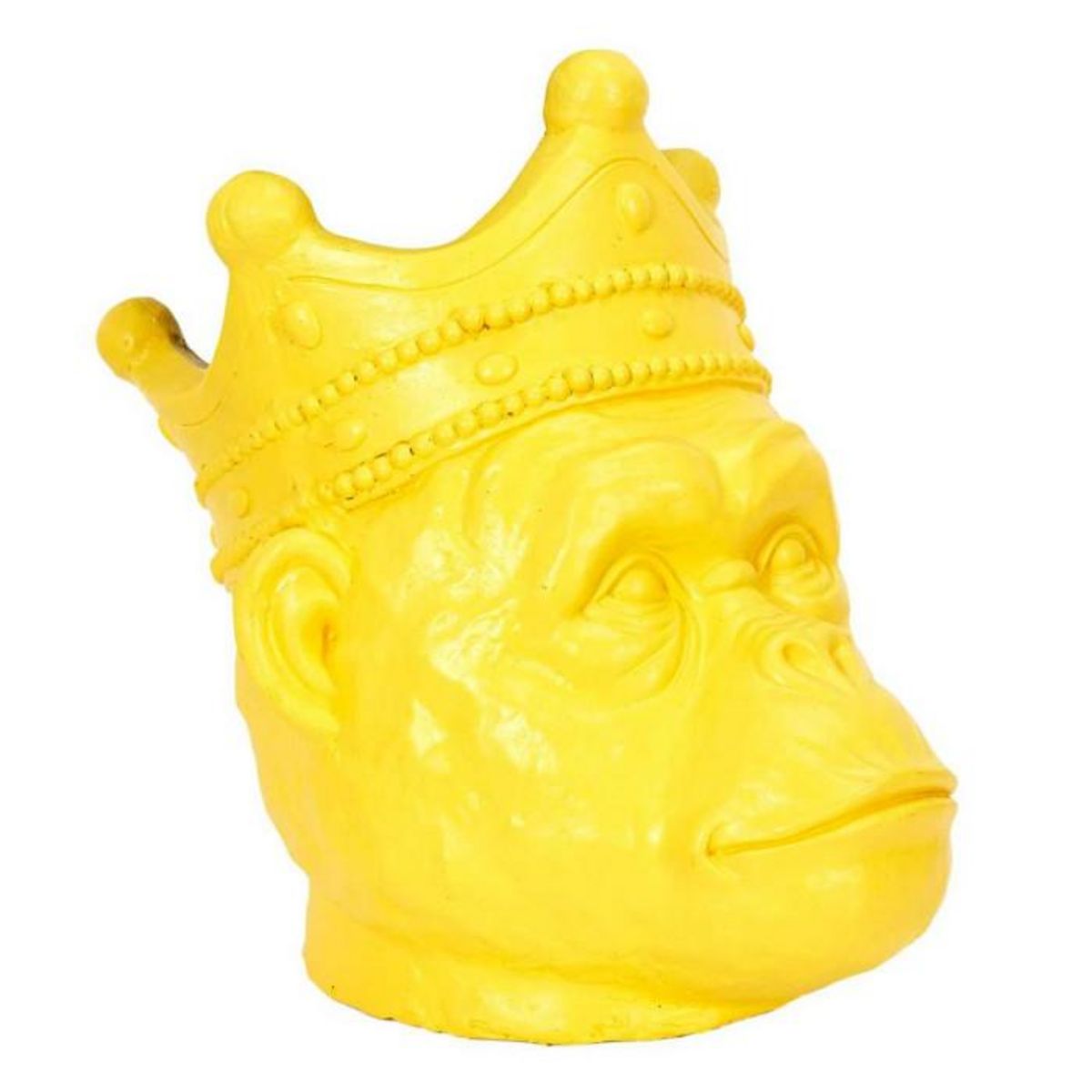 Paris Prix Statuette Porte Plante  Tête Orang Outan  38cm Jaune