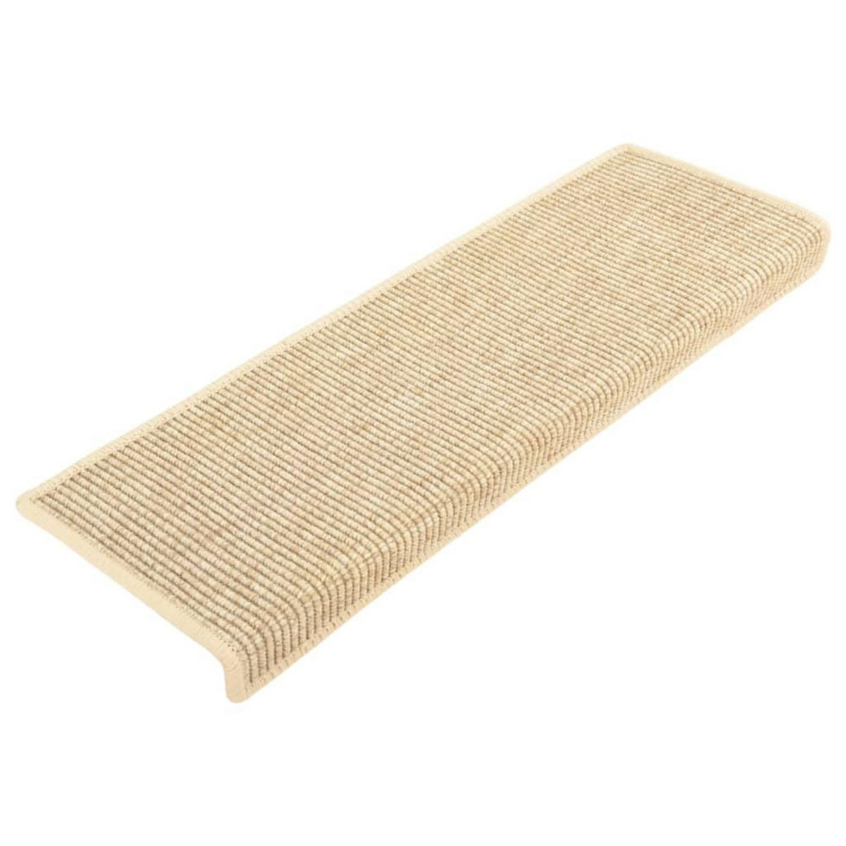 VIDAXL Tapis d'escalier autocollants 15 pcs 65x21x4 cm Beige clair
