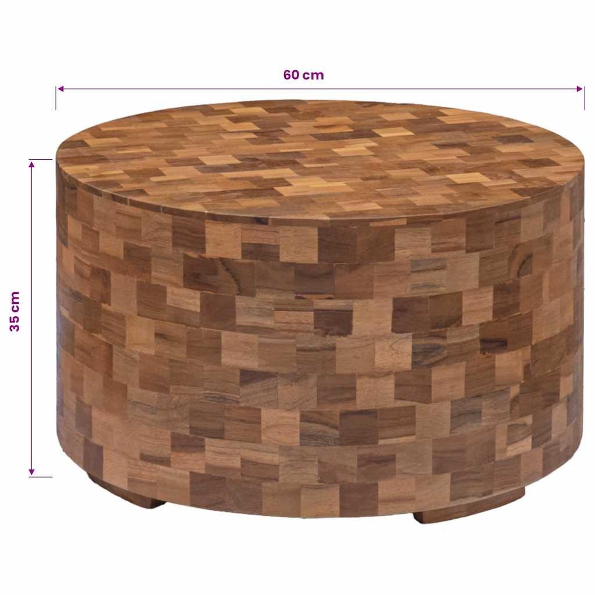 Voir la diapositive 6 : VIDAXL Table basse 60x60x35 cm bois de teck massif