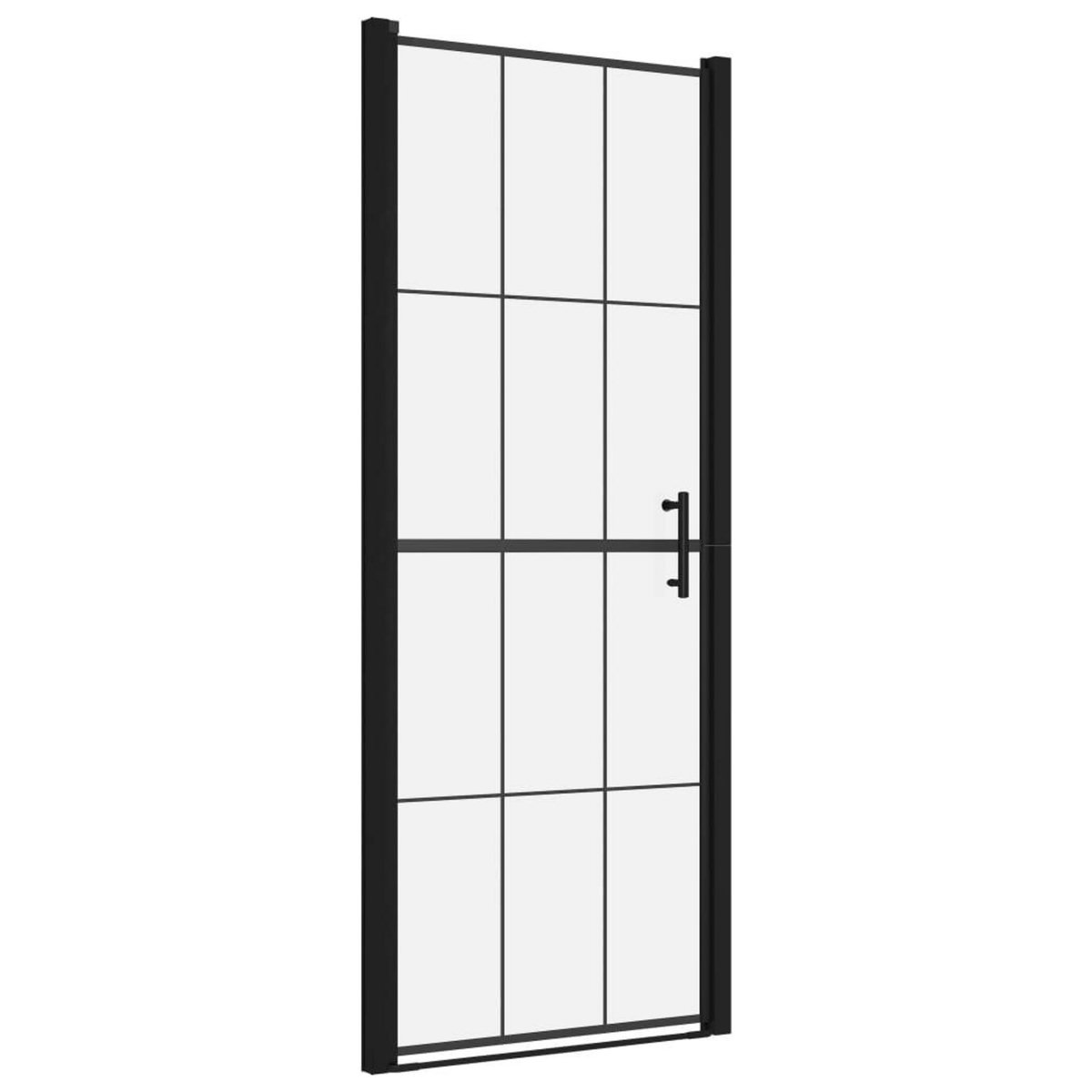 VIDAXL Porte de douche verre trempe 91x195 cm noir