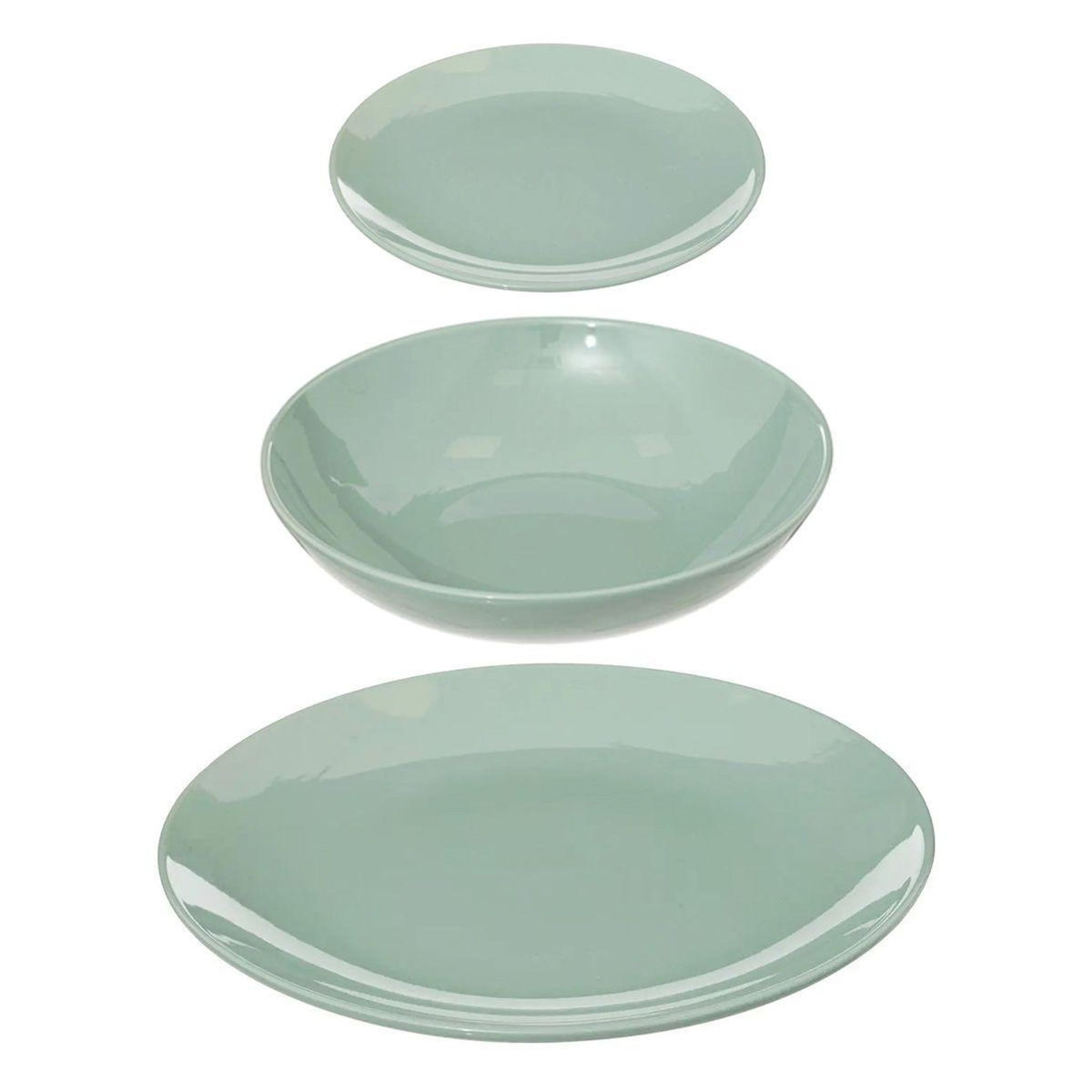 SECRET DE GOURMET Service de Table 18 Pièces  Colorama  26cm Vert Menthe
