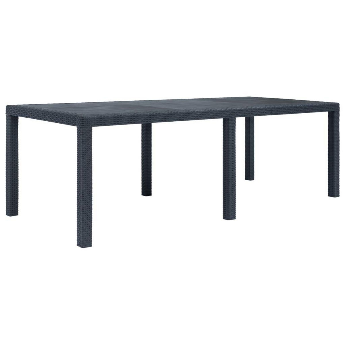 VIDAXL Table de jardin Anthracite 220x90x72 cm Plastique Aspect rotin
