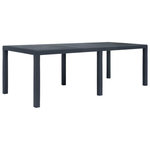 VIDAXL Table de jardin Anthracite 220x90x72 cm Plastique Aspect rotin