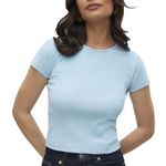 Vero Moda T shirt  Clair Femme Vero Moda Chloe. Coloris disponibles : Bleu