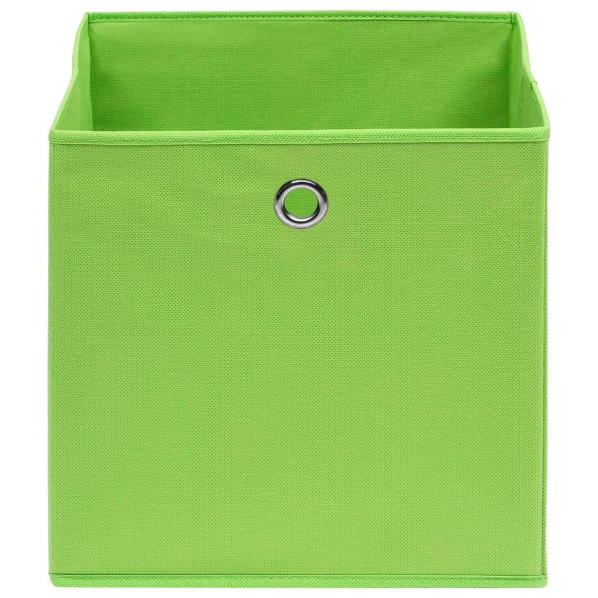 VIDAXL Boîtes de rangement 10 pcs Vert 32x32x32 cm Tissu