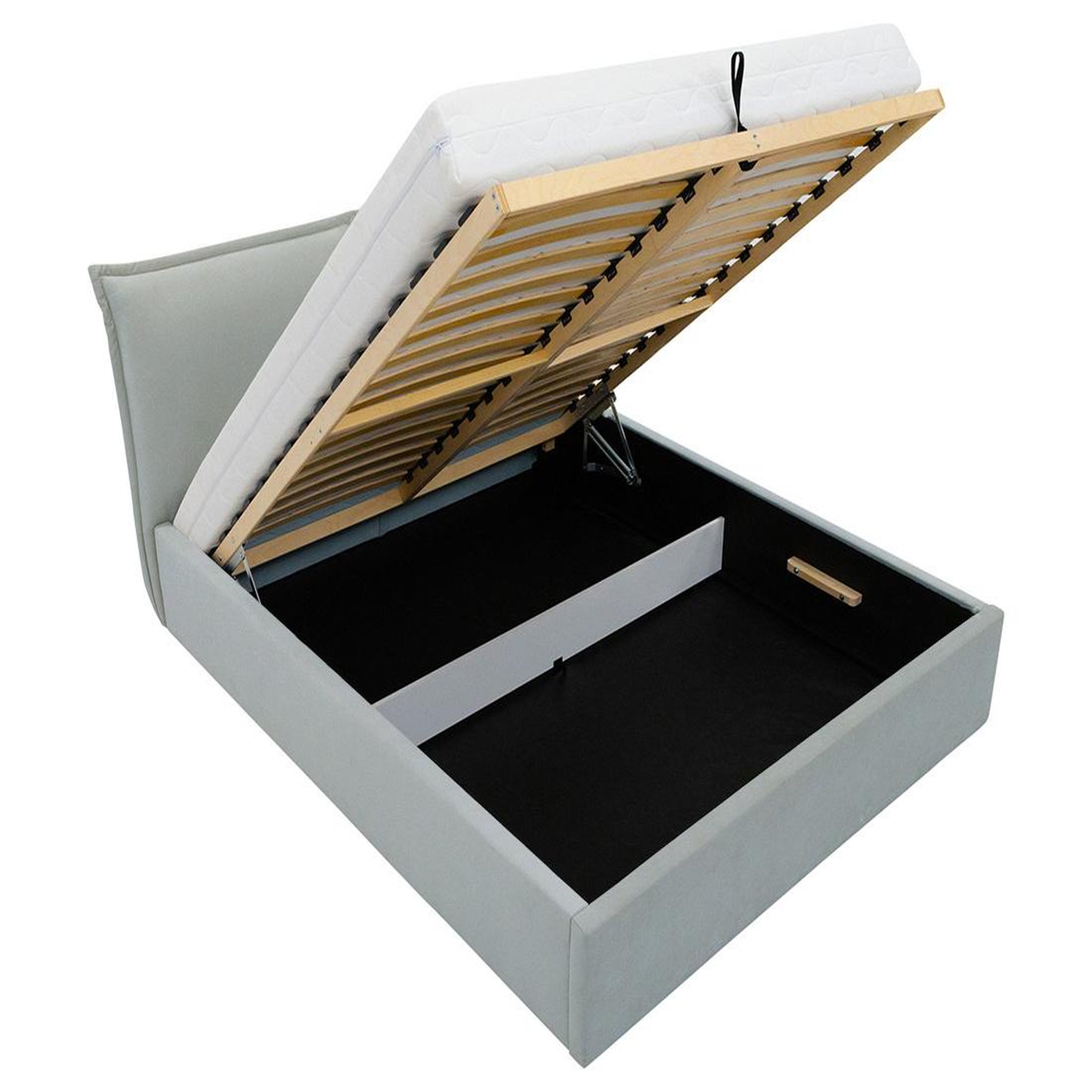 Voir la diapositive 3 : BEST MOBILIER John - lit coffre - 160x200 cm - en velours - sommier inclus
