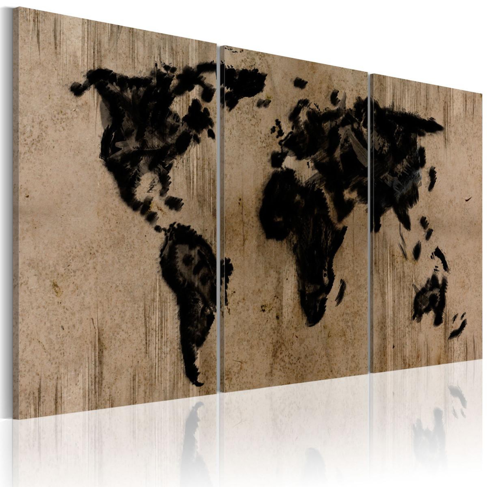 Paris Prix Tableau imprimé  carte du monde en encre. Coloris disponibles : Multicolore