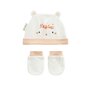 Voir la diapositive 1 : Petit Béguin Bonnet bébé et moufles anti-griffures Miss Plume