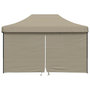 Voir la diapositive 3 : VIDAXL Tente de reception pliable escamotable 4 parois laterales taupe