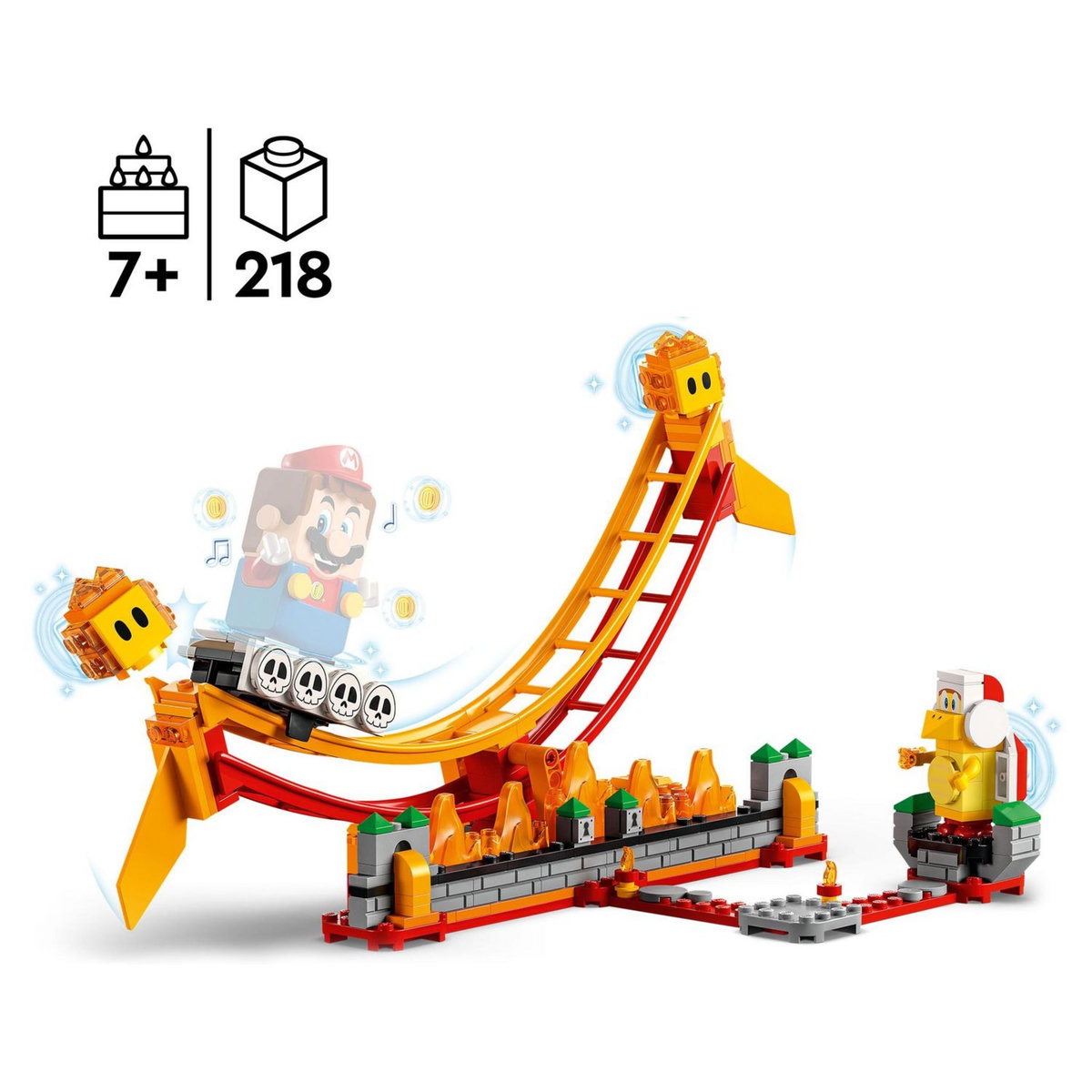 LEGO Super Mario 10586 Ensemble d'extension Le manège de la vague de lave, avec Figurines Frère Pyro et Bulle de Lave, Jouet à Combiner avec Pack de Démarrage
