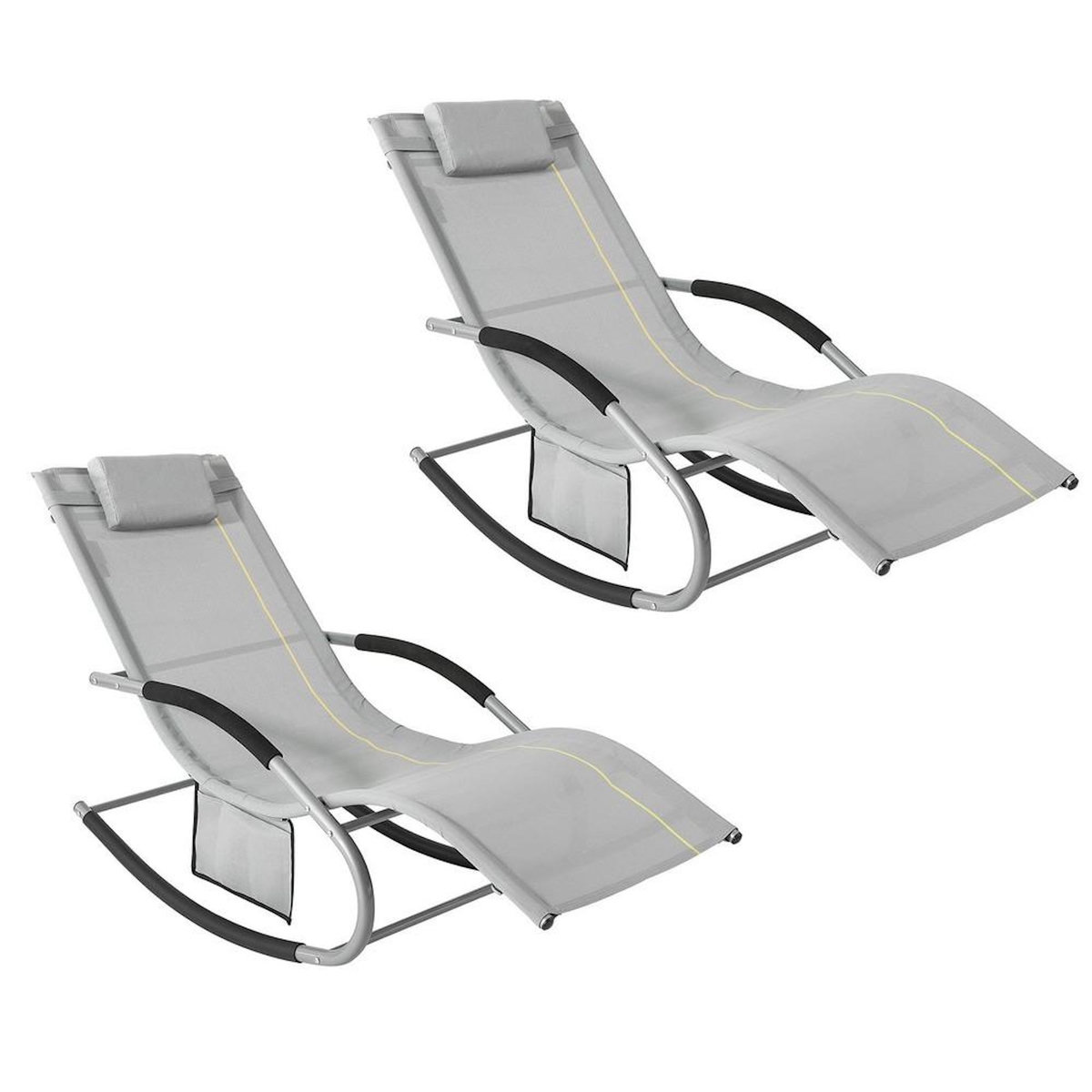 SOBUY SoBuy - Lot de 2 chaises à bascule pour jardin - Moderne - OGS28X2