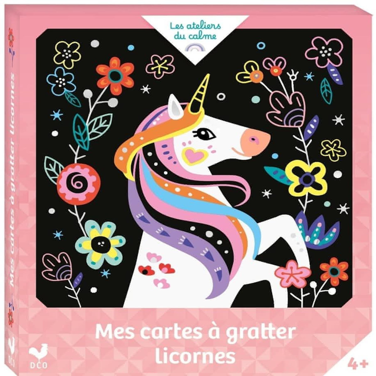 MES CARTES A GRATTER LICORNES. AVEC 4 TABLEAUX ET 1 STYLET EN BOIS, Sileo Cinzia