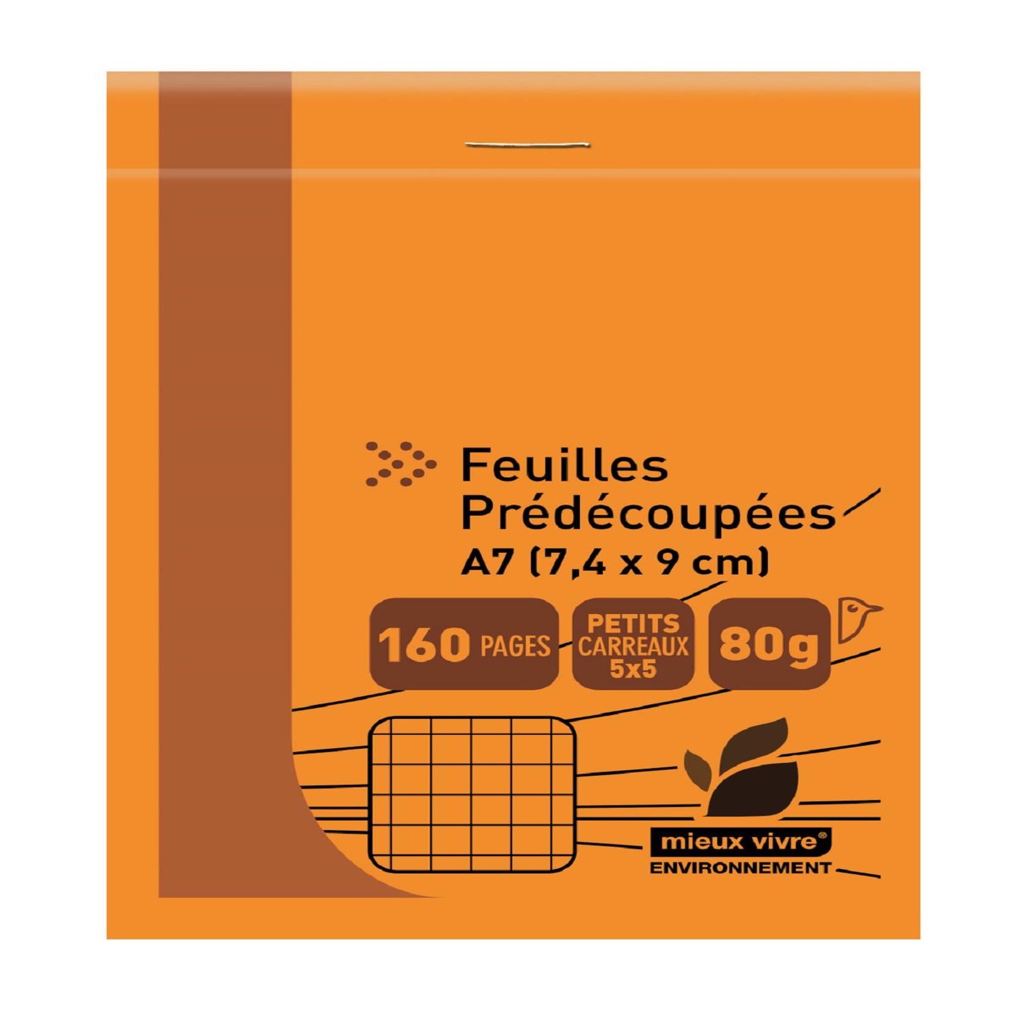 AUCHAN Bloc de bureau 7.4X10.5cm 160 pages petits carreaux 5x5