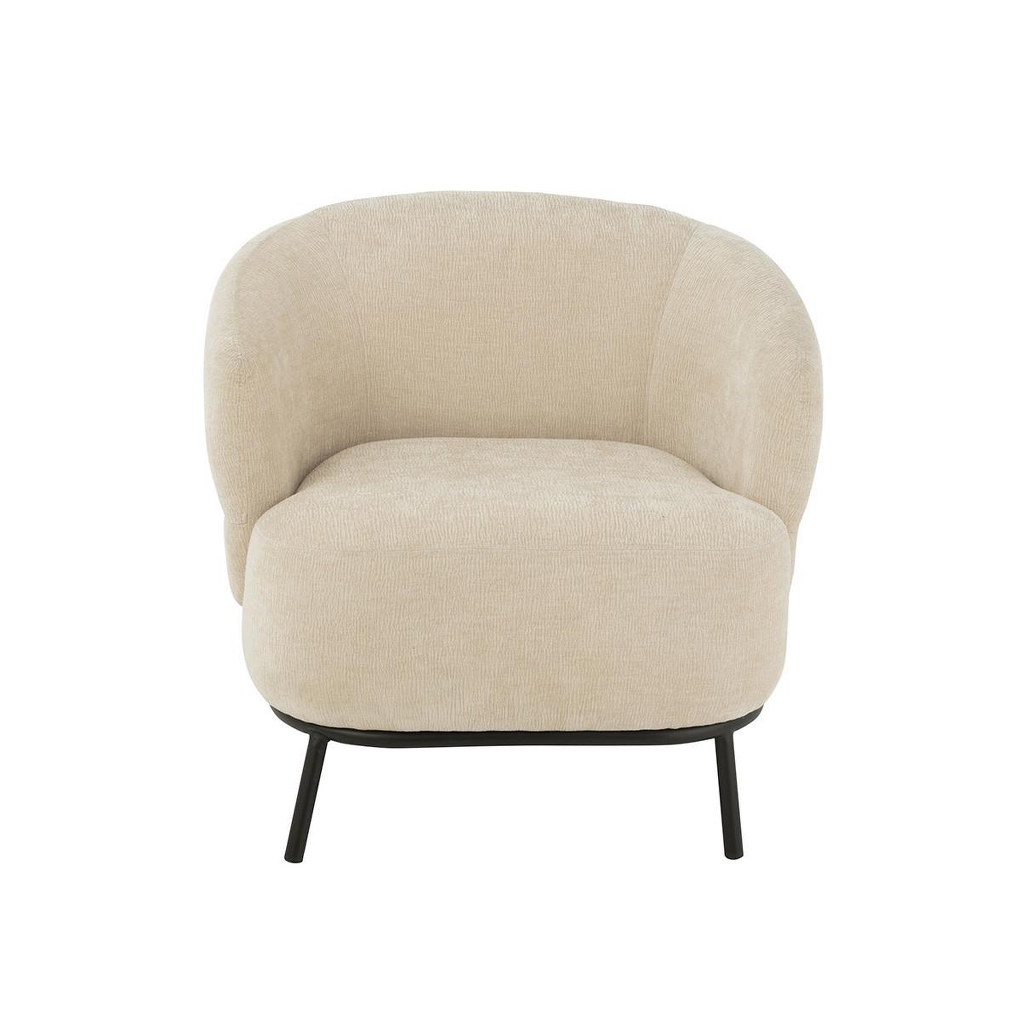 Voir la diapositive 2 : J-LINE Fauteuil Lounge  Mars  84cm Beige