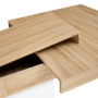 Voir la diapositive 6 : ID MARKET Table à manger extensible rectangle EDEN 6-10 personnes bois et blanc 160-200 cm