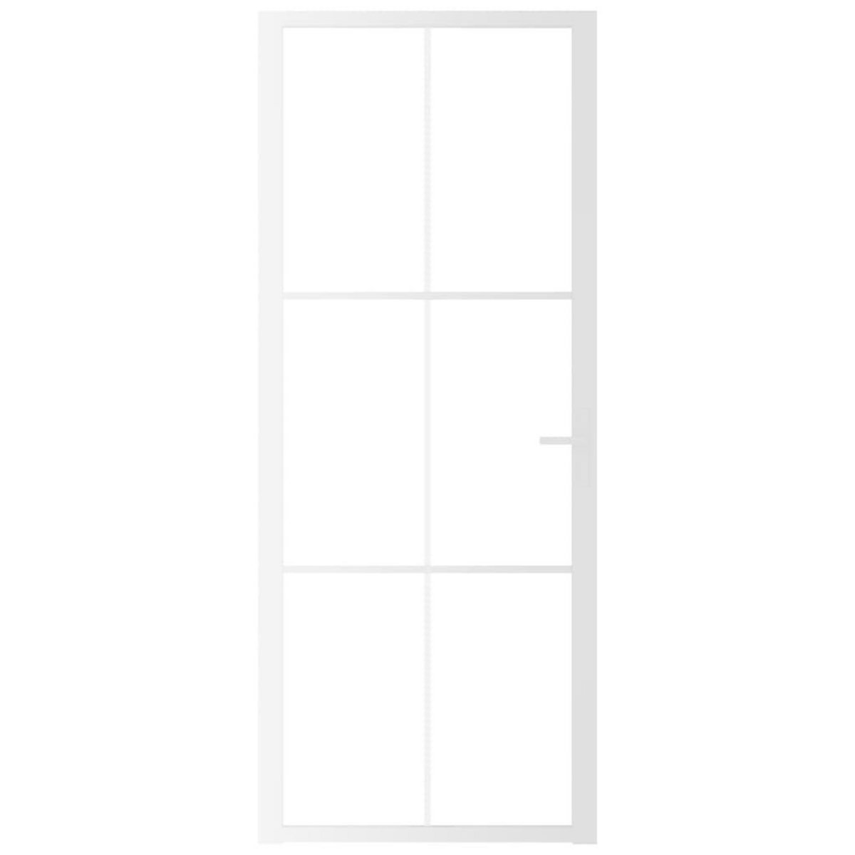 VIDAXL Porte interieure 83x201,5 cm Blanc Verre ESG et aluminium