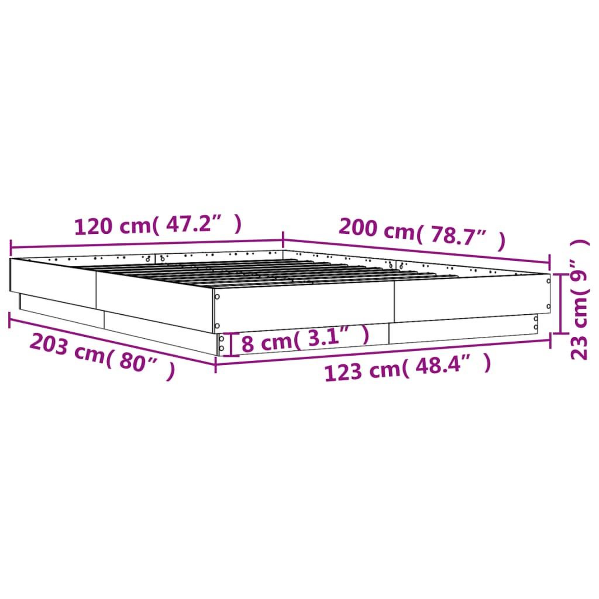 Voir la diapositive 6 : VIDAXL Cadre de lit sans matelas blanc 120x200 cm
