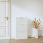 Voir la diapositive 3 : VIDAXL Armoire a chaussure Blanc brillant 59x17x108 cm Bois ingenierie