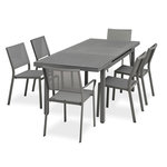 Paris Prix Ensemble Table de Jardin Extensible & 6 Assises  Dania & Stockholm  160-210cm Anthracite