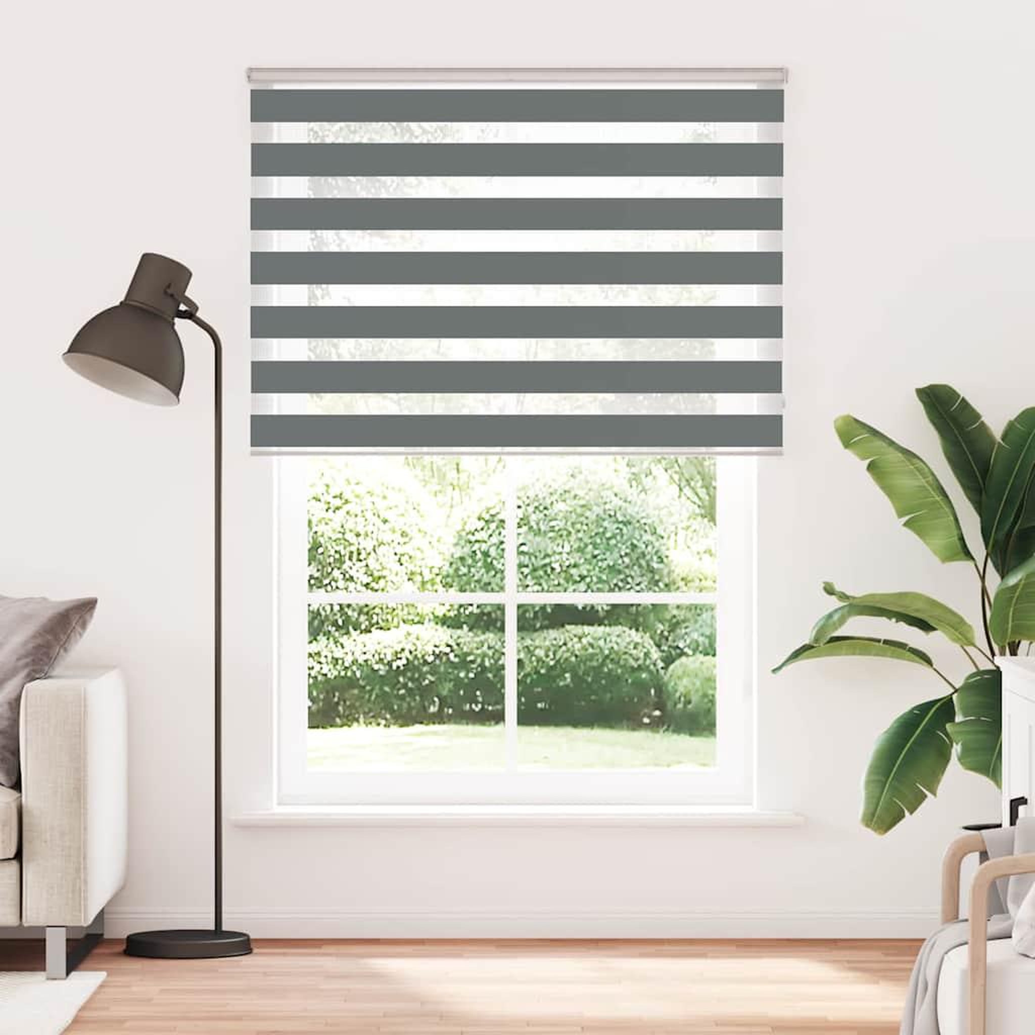 Voir la diapositive 2 : VIDAXL Store zebre gris fonce largeur du tissu 150,9 cm polyester