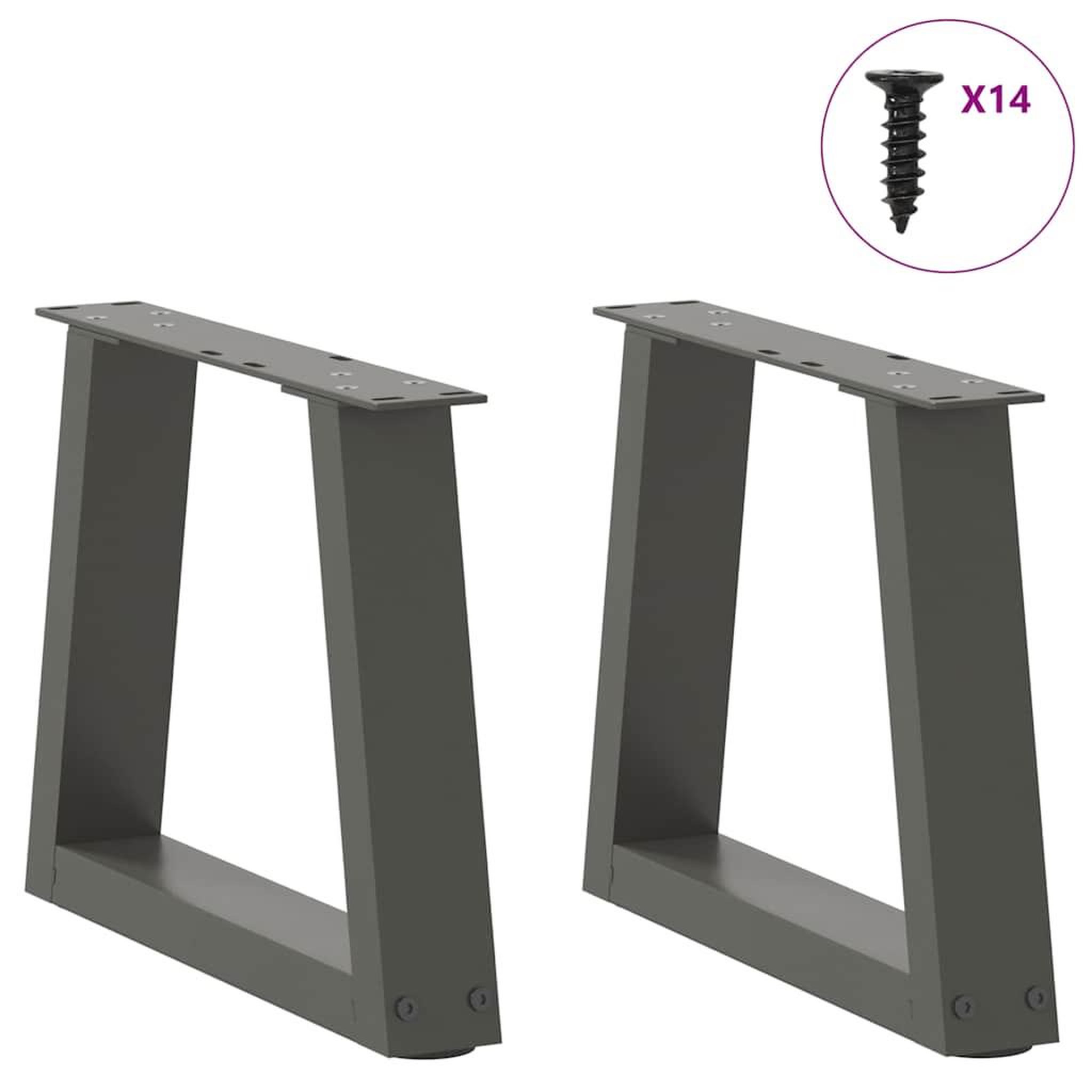 Voir la diapositive 3 : VIDAXL Pieds de table a manger forme V 2 pcs anthracite 40x(30-31,3)cm