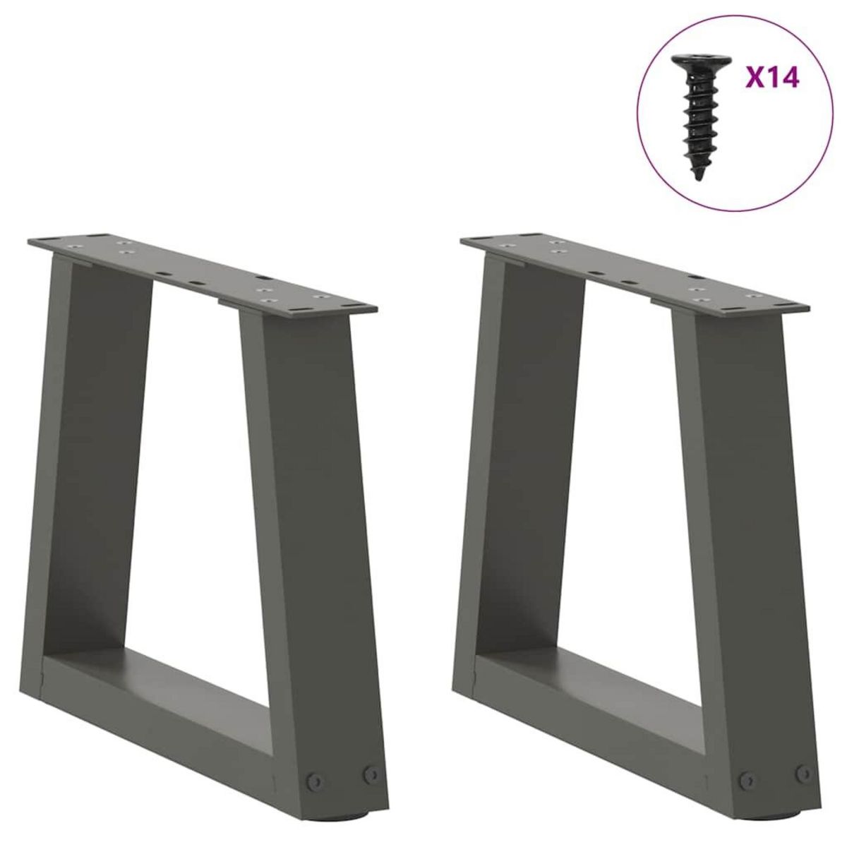 VIDAXL Pieds de table a manger forme V 2 pcs anthracite 40x(30-31,3)cm