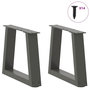 Voir la diapositive 3 : VIDAXL Pieds de table a manger forme V 2 pcs anthracite 40x(30-31,3)cm