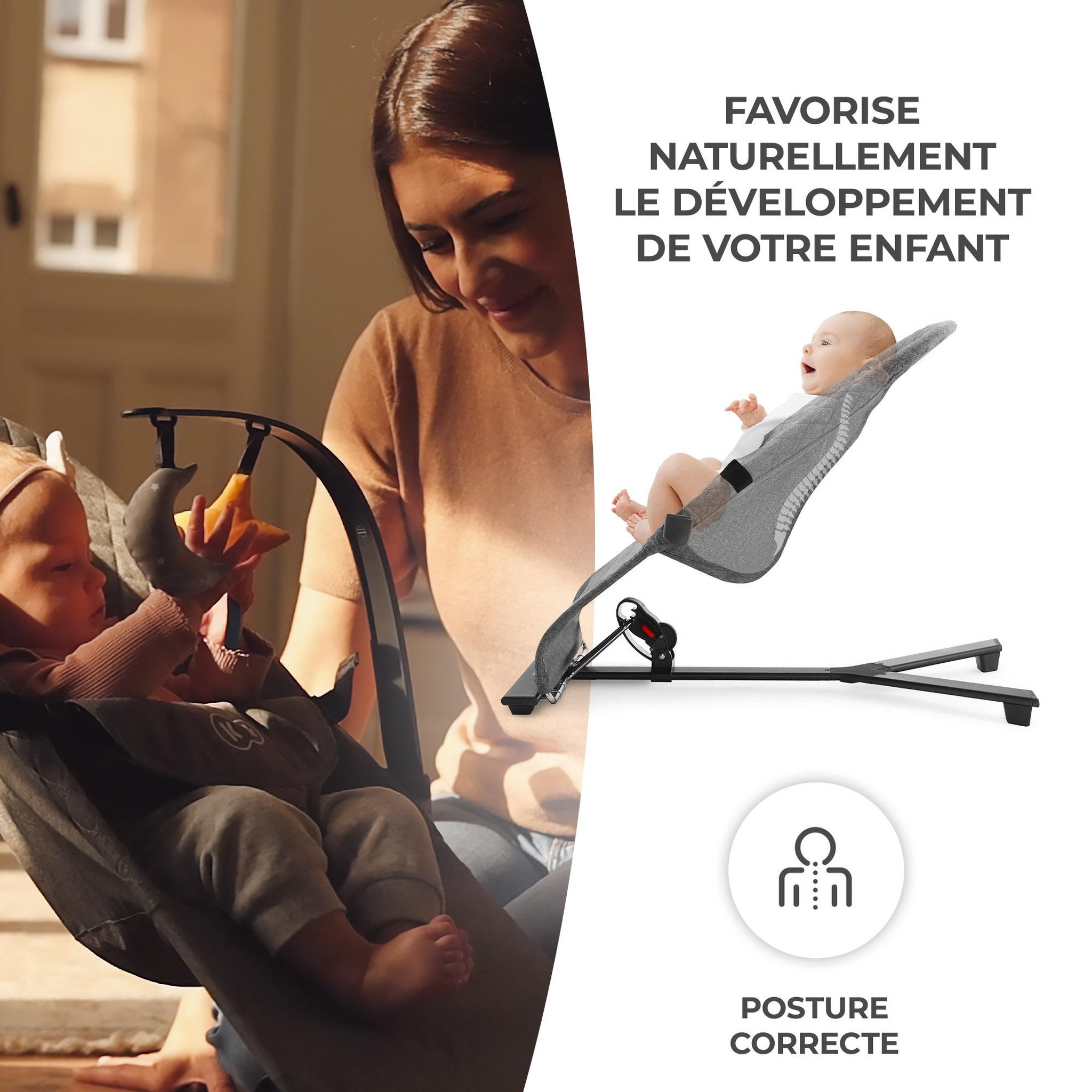 Voir la diapositive 6 : KINDERKRAFT Balancelle électrique bébé 2 en 1 avec fonction transat