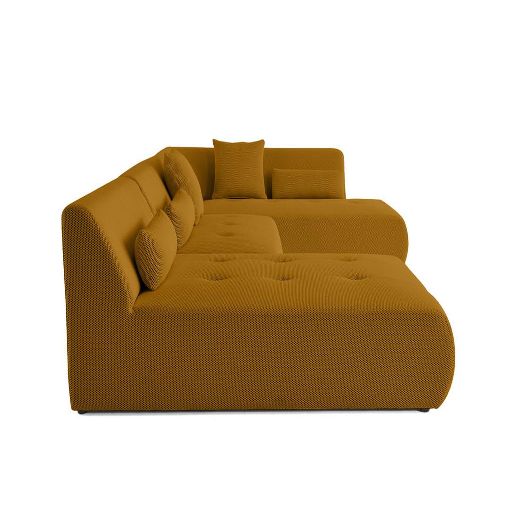 Voir la diapositive 3 : LISA DESIGN Onyx - canapé panoramique modulable d'angle droit - 7 places - en tissu mailles 3d