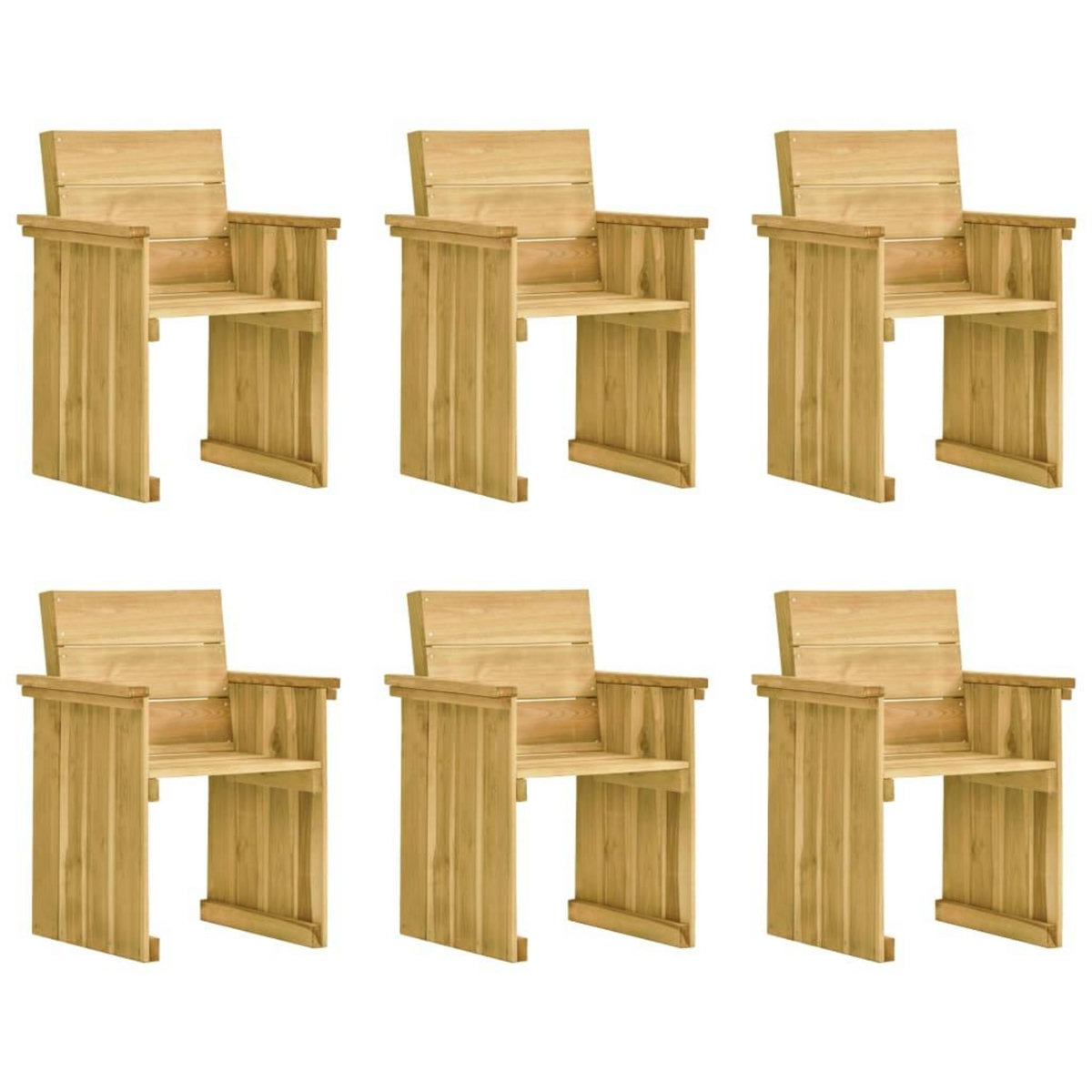 VIDAXL Ensemble a manger de jardin 7 pcs avec coussins pin impregne