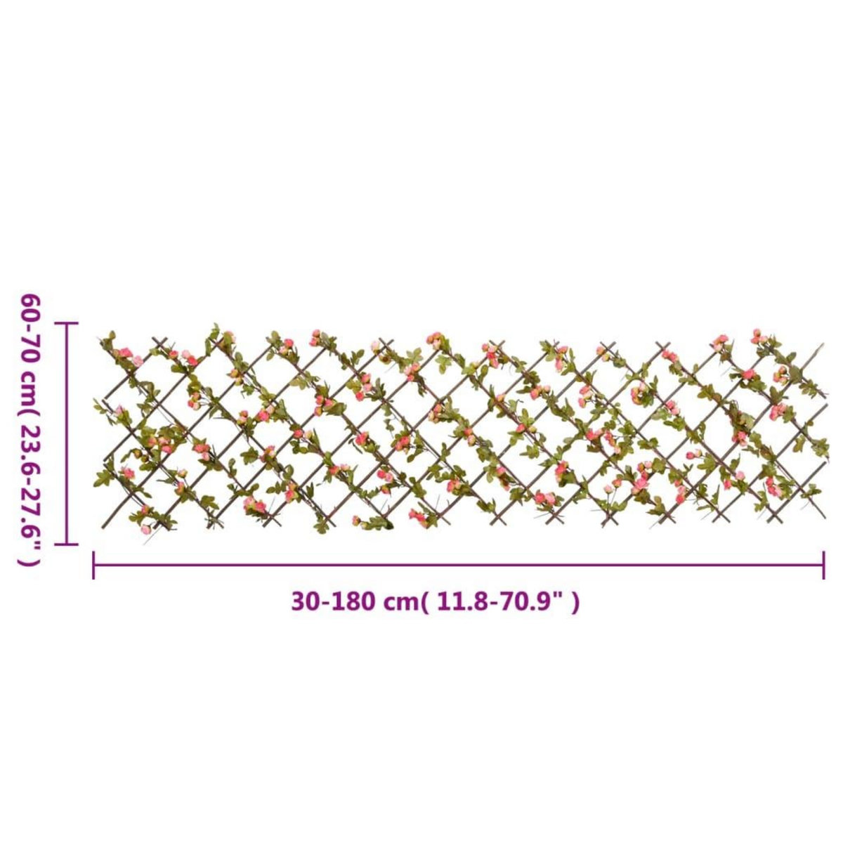 VIDAXL vidaXL Treillis de lierre artificiel extensible rose fonce 180x60 cm