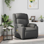 VIDAXL Fauteuil de massage inclinable Gris Similicuir