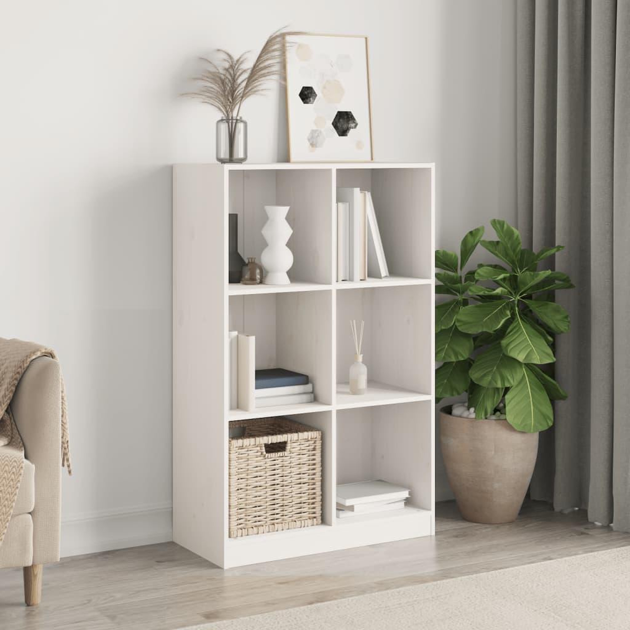 VIDAXL Bibliotheque blanc 70x33x110 cm bois massif de pin